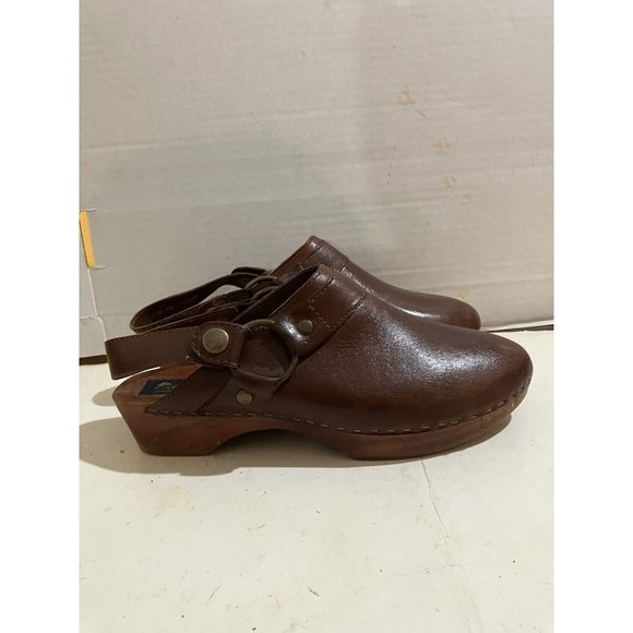Pina Colada Vintage Women's Size 6 brown  Leather  Slingback Clogs shoes - Picture 5 of 8